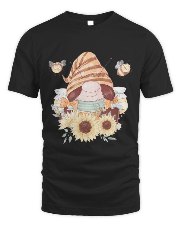 Girl Gnome and Bees Collecting Honey Cute Summer Gift