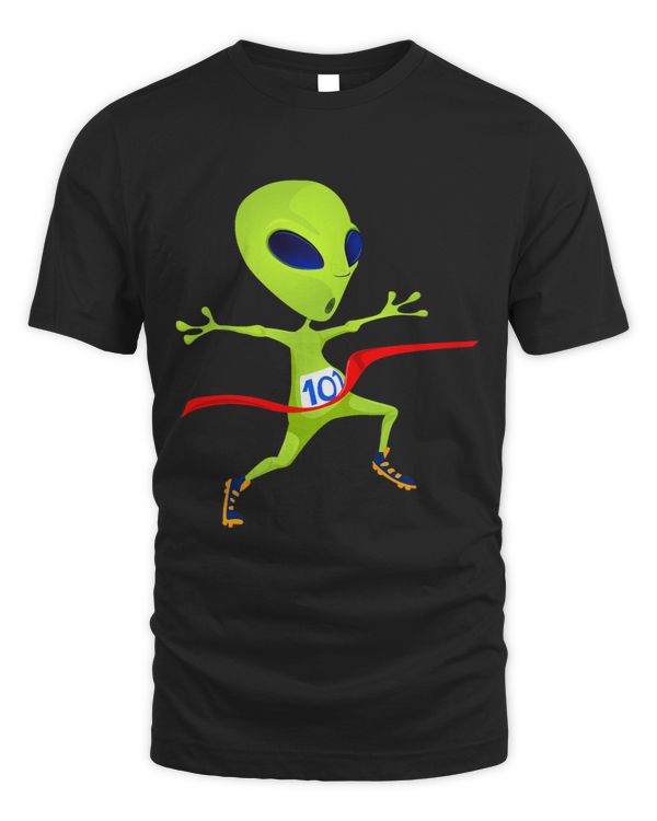 Funny Running Alien For Men Women 2Kids Runners Graphic