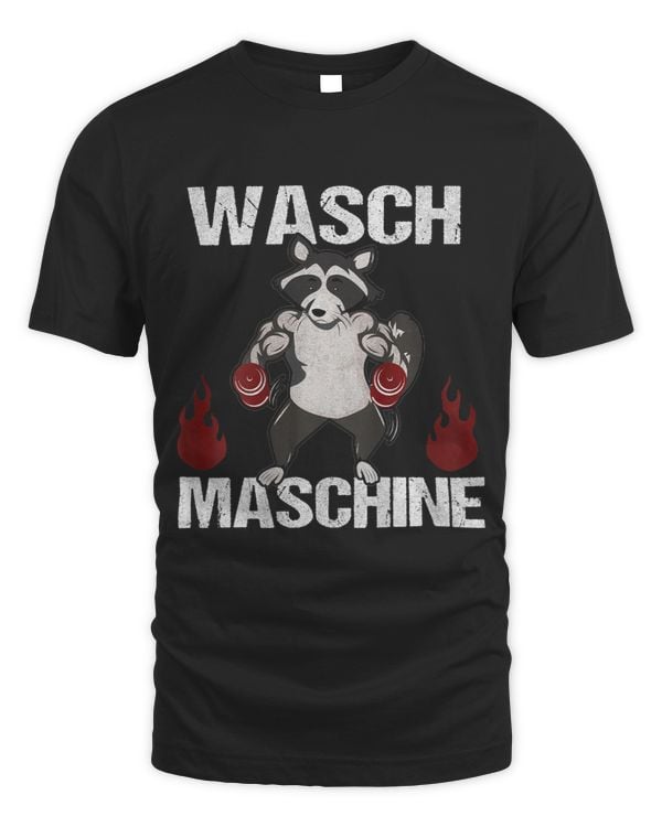 Backprint washing machine raccoon fitness and training