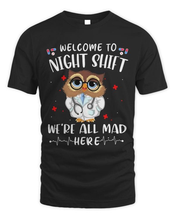 Funny Saying Owl Nightshift Nurse Doctor RN ER Nurses Week
