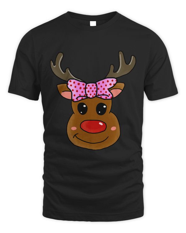 Cute Reindeer Christmas Girls Toddler Kids Matching Xmas
