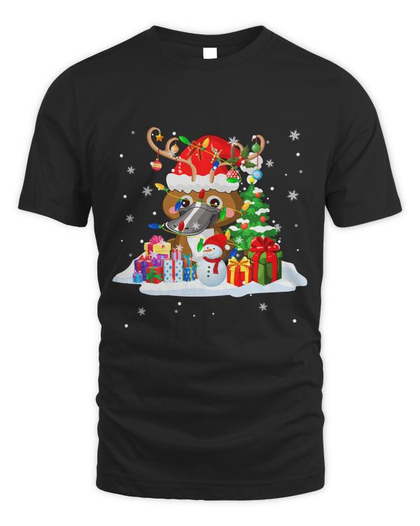 Cute Santa Reindeer Platypus Matching Animal Lover Kids