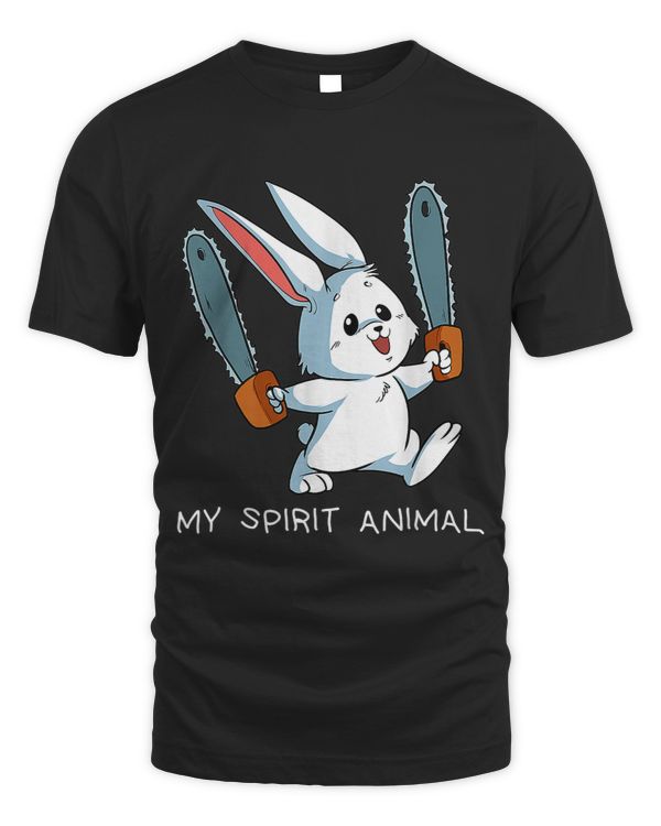 Funny Spirit Animal Loony Chainsaw Bunny Crazy Rabbit