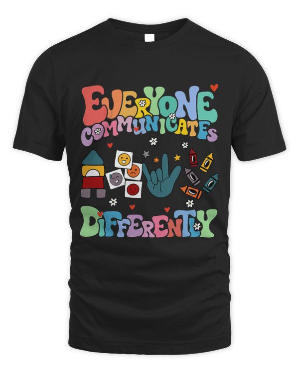 Everyone Communicate Differently Autism Word On Back Sweater