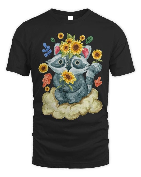 Funny Xmas Thanksgiving Sunflower Raccoon Trash Panda Lover