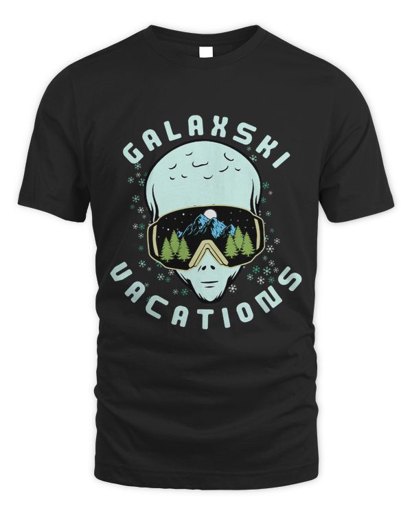 Galaxski Vacations Funny Alien Ski Snowboarding Gift