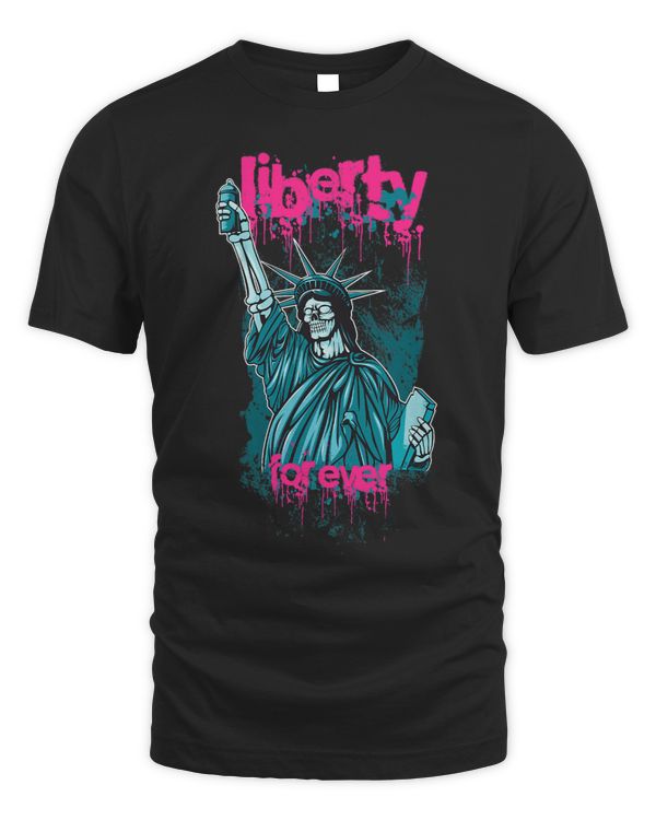 Grunge Style Liberty Forever Graffiti Zombie Liberty