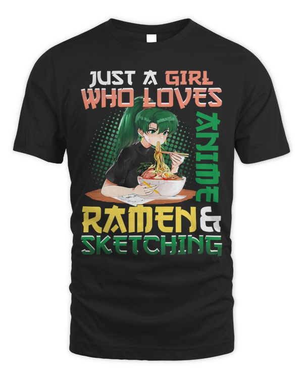 Girl Who Loves Anime Ramen and Sketching Kawaii Teens Gift