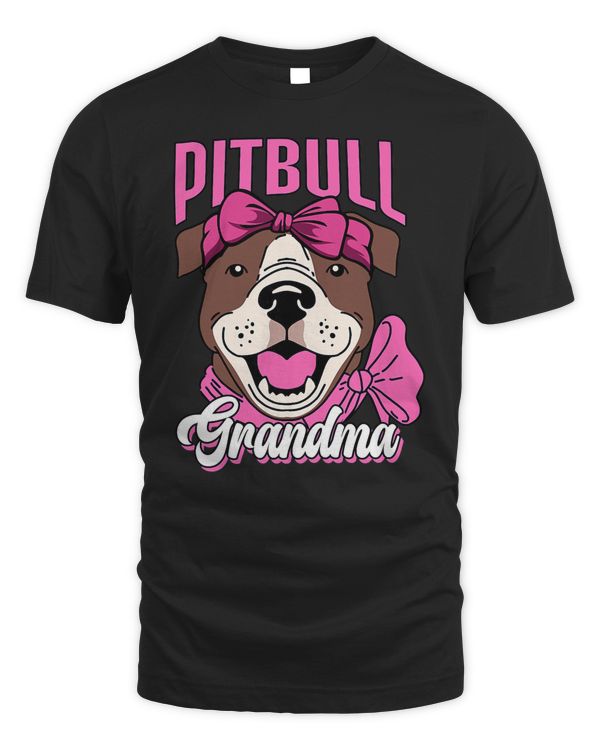 Womens Pitbull Grandma Pittie Dog Lover Mom Funny Mother's Day Cute T-Shirt