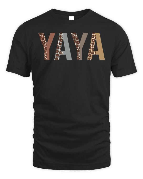Yaya Leopard Print Mom Cute Mothers Day Funny Grandma T-Shirt