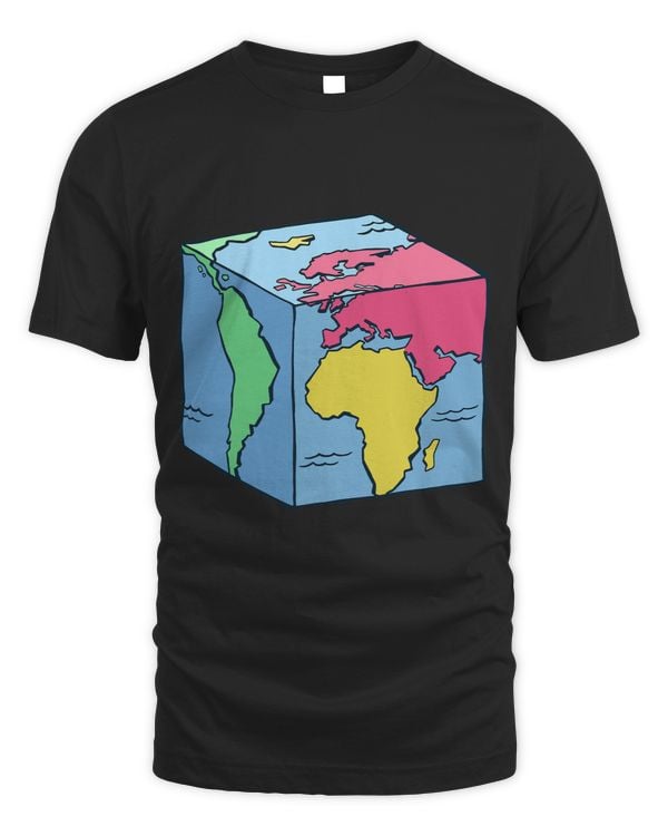 World map cube Funny cute geography traveling lover