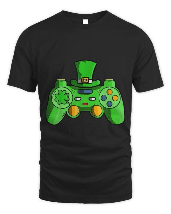 Video Game Gaming Shamrock Irish St Patricks Day Gamer Boys T-Shirt