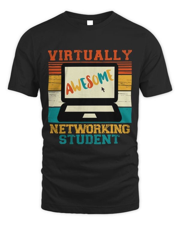 Virtually Awesome Networking Student Retro Men Women