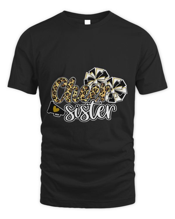 Womens Cheer Sister Pom Poms Cheetah Mascot Colors School