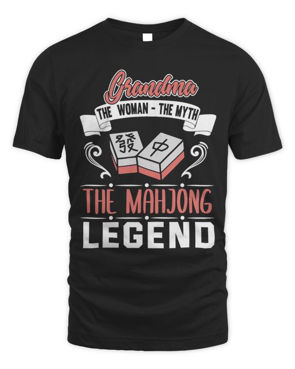 Womens Mahjong Grandma Shirt Funny Grandmother Chinese Game Mahjong