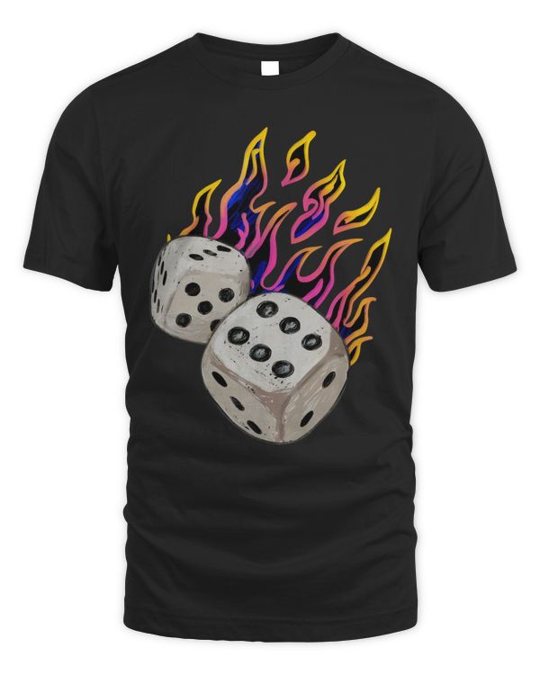 Vintage Dice 90s Graphic T-Shirt, Retro 80s Graphic Shirt, Y2k Tee, Flame Tee, Cool Gift