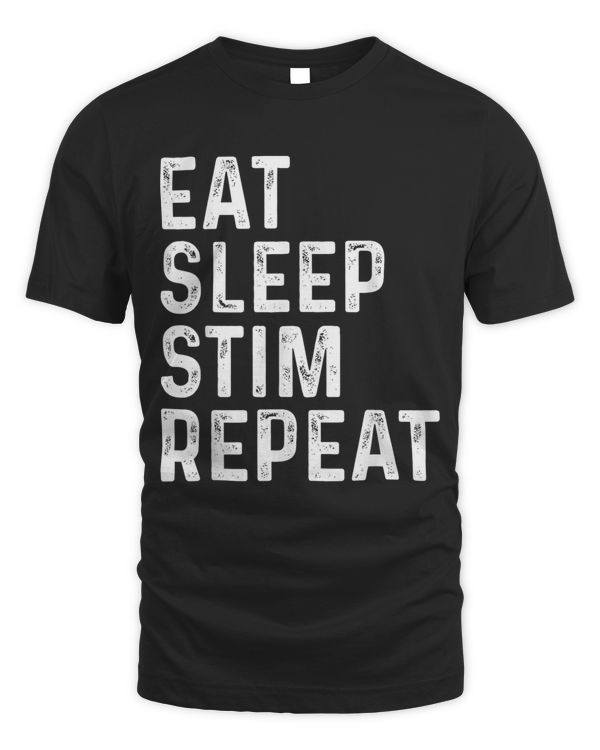 Eat Sleep Stim Repeat Autism Awareness Kids Funny Stimming T-Shirt