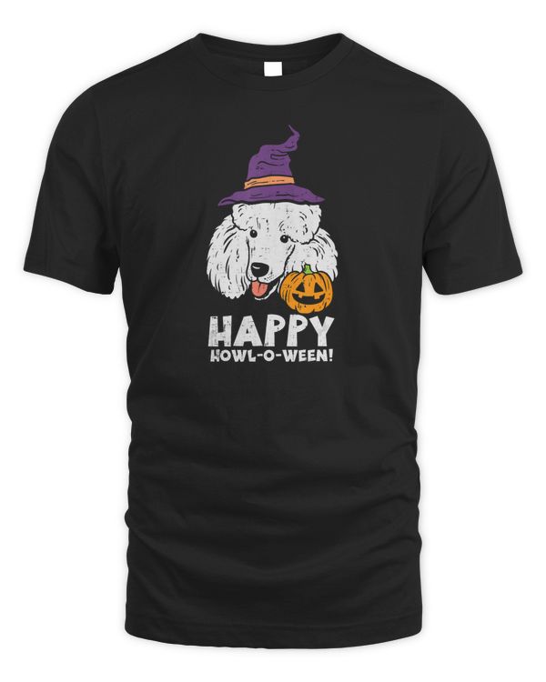 Poodle Witch Happy Howl O Ween Halloween Dog Men Women Kids T-Shirt