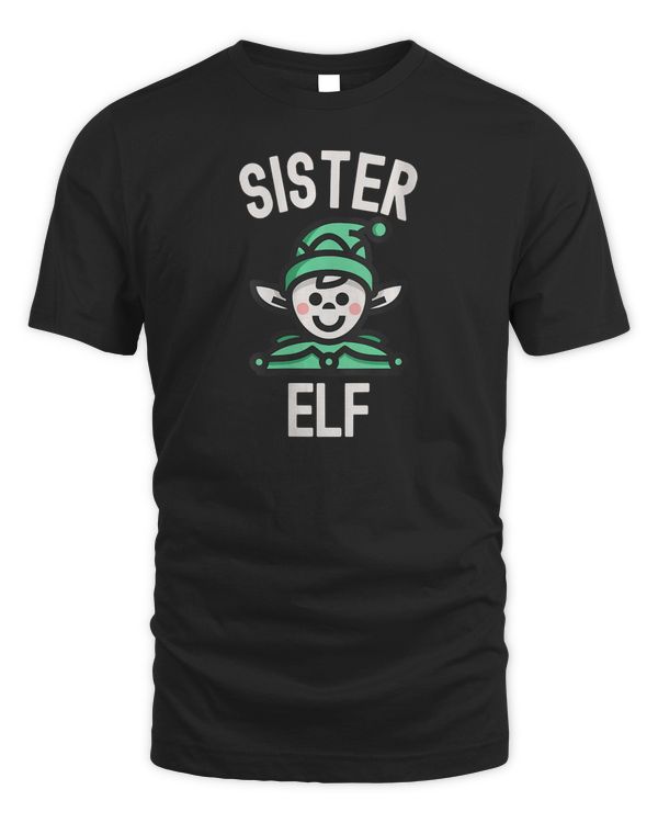 Womens Sister Elf - Matching Family &amp; Group Christmas V-Neck T-Shirt