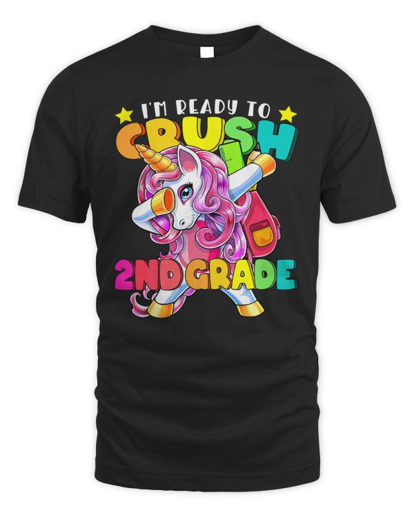 Crush 2nd Grade Dabbing Unicorn Back to School Girls Gift T-Shirt
