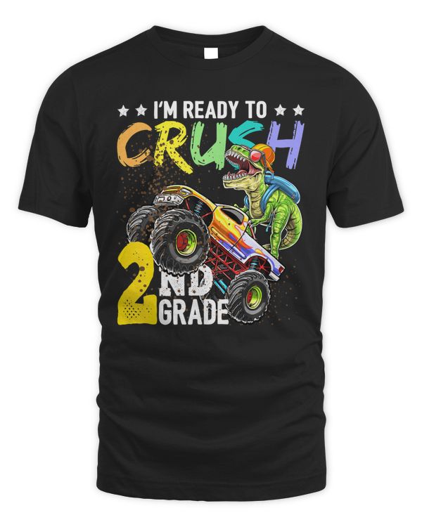 Crush 2nd Grade Dinosaur Monster Truck Back to School Boys