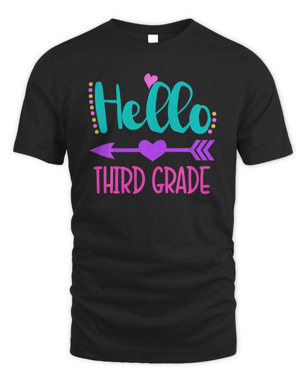 Cute Hello Third Grade 3rd Grade Back To School Girls