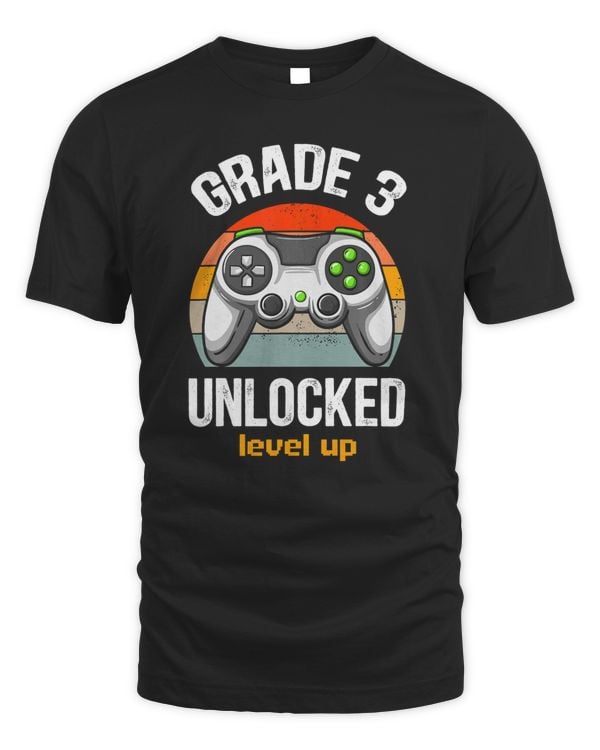 Grade 3 Unlocked Level Up Gamer Back To School 3rd Grade Boy