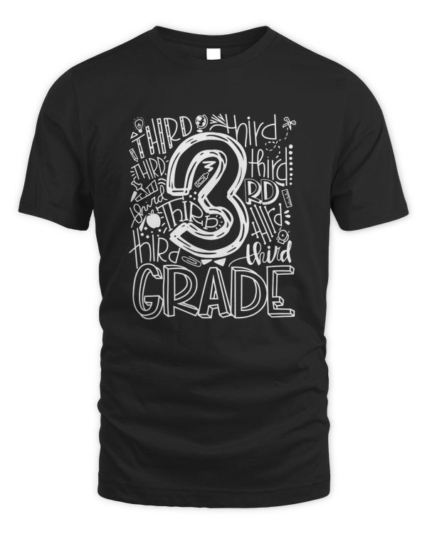 Team Kids Teacher Back To School 3rd Third Grade Typography