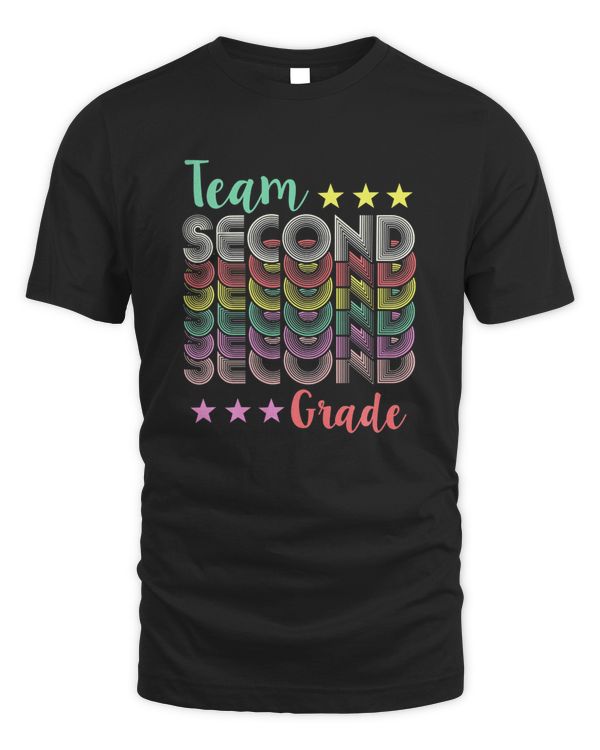 Team 2nd Second Grade Teacher Back To School Vintage