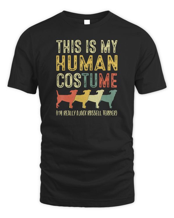 Jack Russell Terrier This Is My Human Costume Retro Dog Love T-Shirt