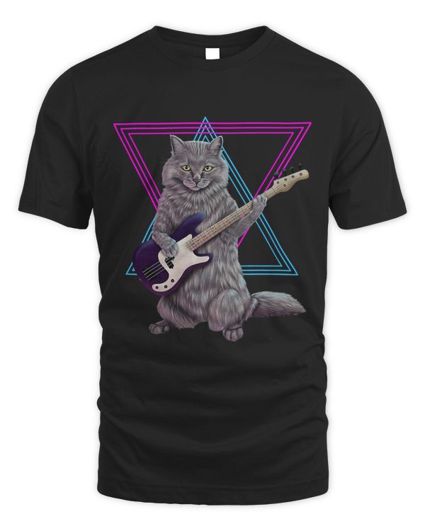 Bass cat - Rock kitty on a bass guitar T-Shirt