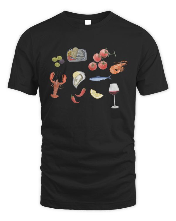 Sardines Shirt, Tinned Fish, Tomato Girl Shirt, Food Lover, Oysters Graphic Vintage Inspired Italian Summer T-shirt, Trendy Fish Tshirt, Lobster