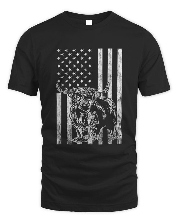 American Flag Scottish Cow Lover Scottish Highland Cow American Flag Scottish Cow Lover Scottish Highland Cow