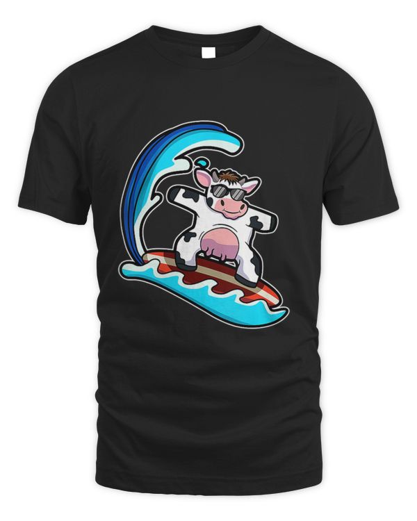 Womens CowAbunga Farmer Agriculture Sea Ocean Surfing Cow VNeck Womens CowAbunga Farmer Agriculture Sea Ocean Surfing Cow VNeck
