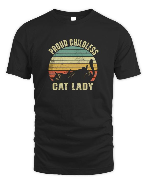 Proud Childless Cat Lady Vintage Democrat Cat Lovers