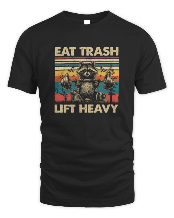 Eat Trash Live Heavy Funny Raccoon Camping Vintage