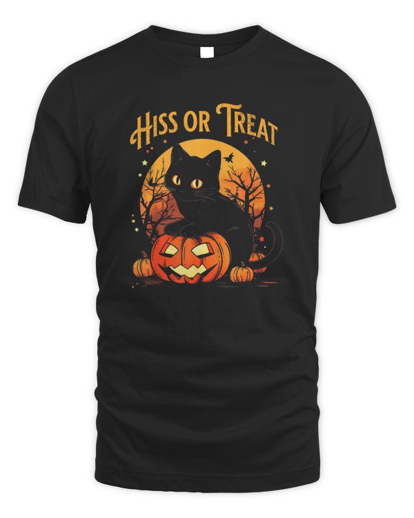 Hiss Or Treat Funny Halloween Black Cat