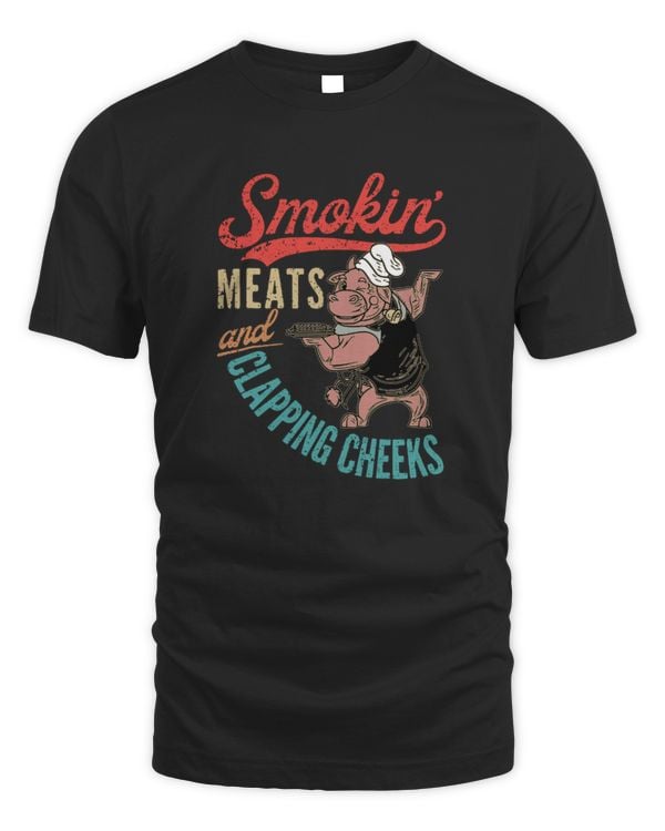 Vintage Old Row Smokin' Meats And Clapping Cheeks Fun
