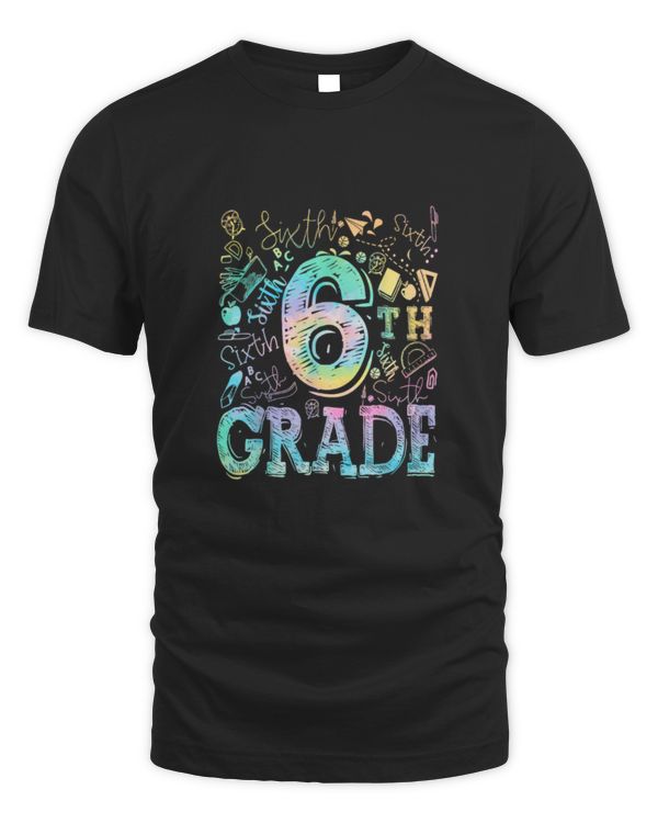 6th Sixth Grade Typography Team Kids Teacher Back To School