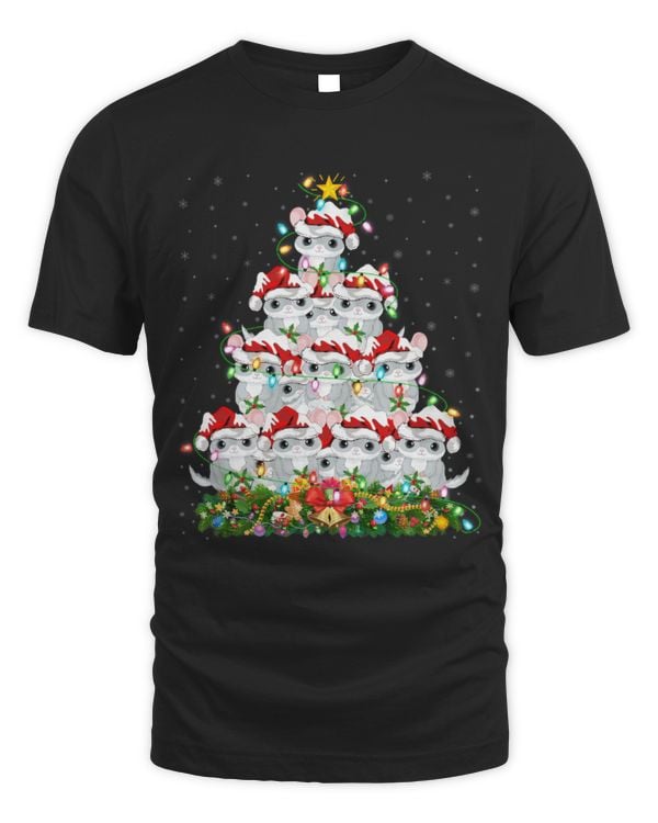 Chinchilla Mammal Xmas Lights Santa Chinchilla Christmas Tree