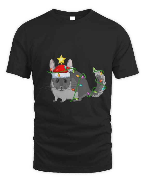Chinchilla Mammal Xmas Tree Lighting Santa Chinchilla Christmas