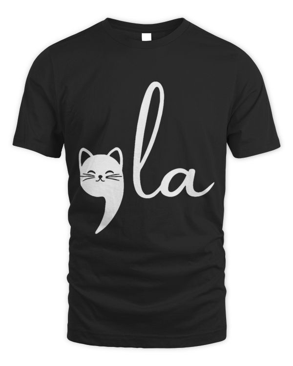 SH227 Womens Retro Cat Comma La Kamala Harris For President 2024 Election V-Neck T-Shirt