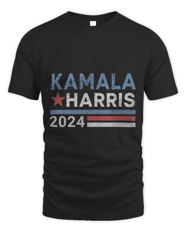 SH228 Womens Vintage Kamala Harris 2024 For President Election Campaign V-Neck T-Shirt