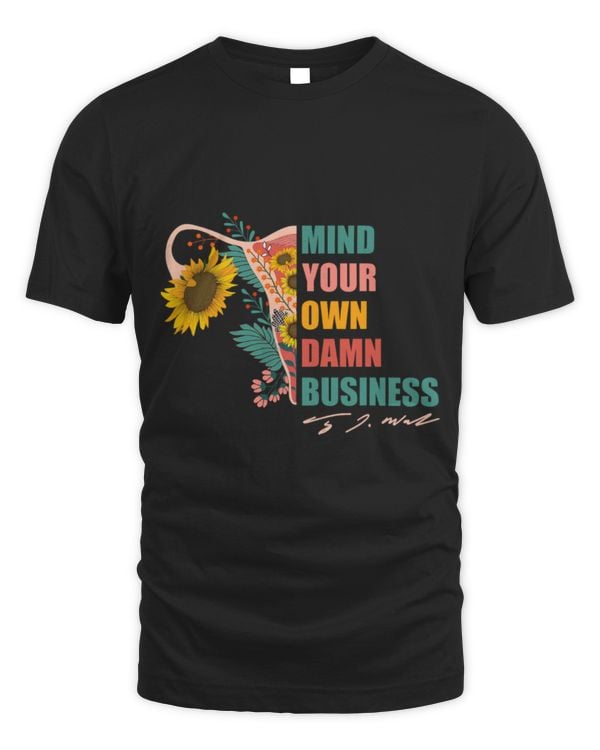SH236 Harris Waltz 2024 Mind Your Own Damn Business Uterus Floral T-Shirt (1)