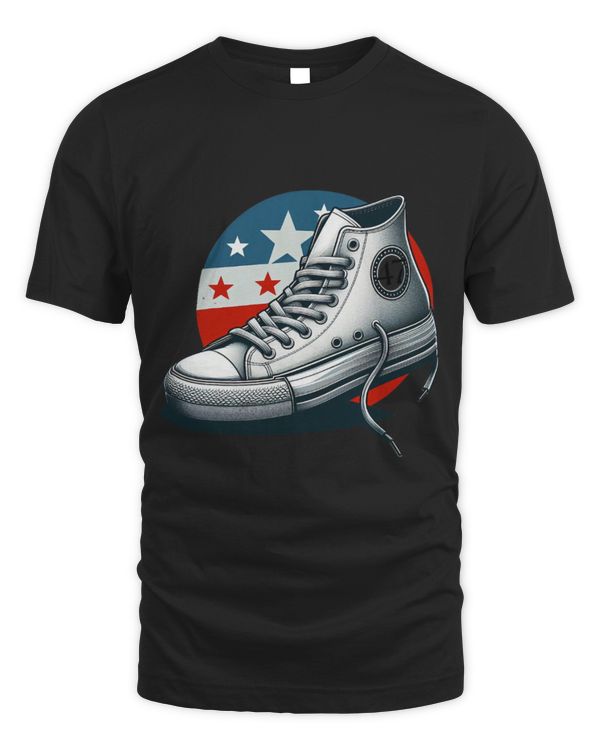 SH237 Kamala Harris 2024 Flag Walz Earrings for President VP T-Shirt