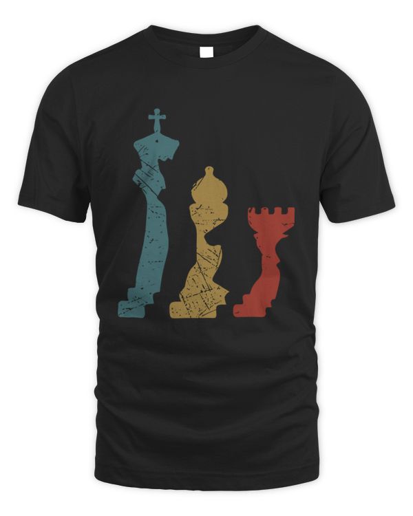 Retro Chess T-Shirt, Gift for Chess Player, Chess Pieces Vintage Tee