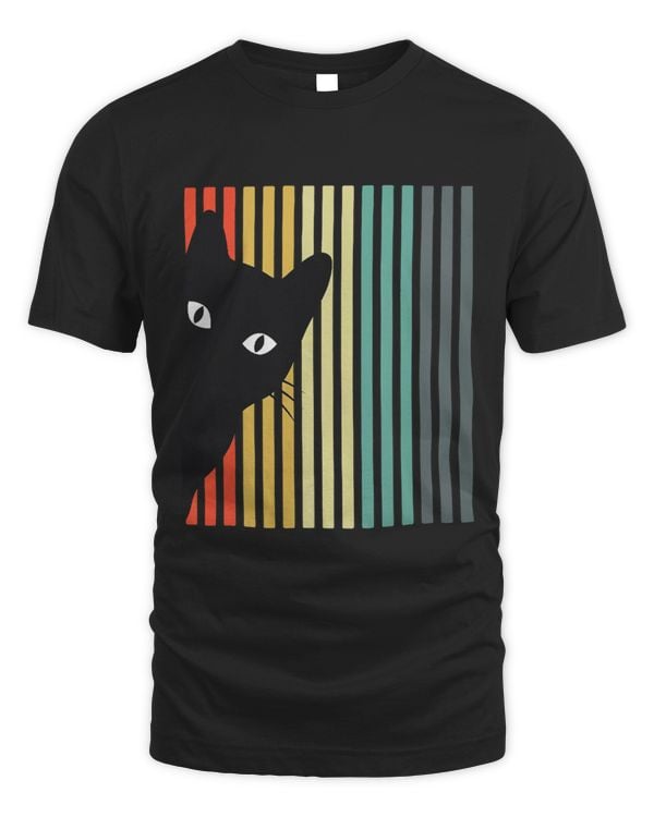 Black Cat Retro Color Cat Lover Design Cat Owner