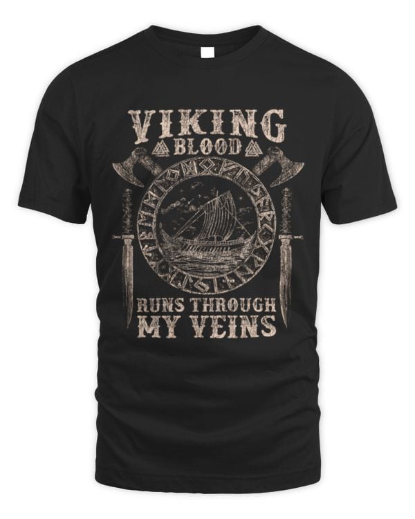 Distressed Viking Blood Runs Through My Veins