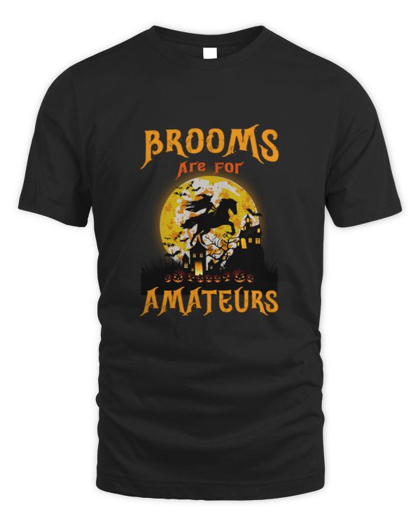 Brooms Are for Amateurs Witch Riding Horse