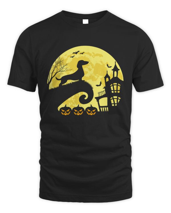Dachshund Halloween Moon Funny